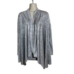 Womens Calvin Klein Open Front Silver Skate Skin Cardigan NWT Sz Small